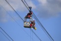 Koelner Seilbahn Gondel blieb haengen Koeln Linksrheinisch P485